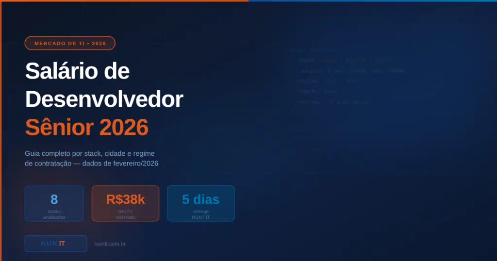 Salário de Desenvolvedor Sênior no Brasil em 2026: guia completo por stack e cidade